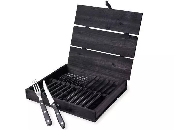 Gense Old Farmer Steak/grill Bestik Sort 12 Dele