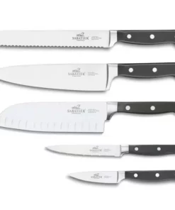 Pluton Knivsæt 5 Dele Stål/sort – 9/13/18/20/20 Cm