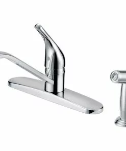 Home Impressions Single Handle Lever Kitchen Faucet With Side Spray, Chrome