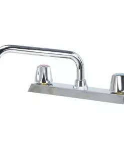 Home Impressions Dual Handle Metal Knob Kitchen Faucet, Chrome