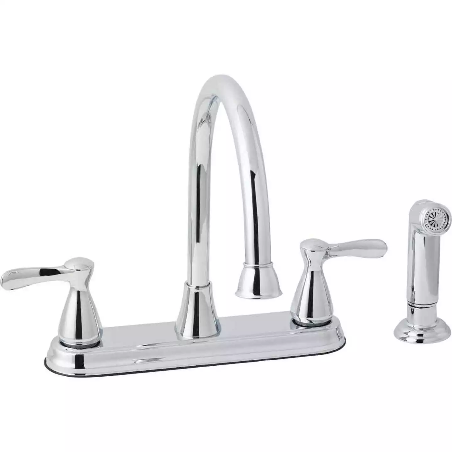 Home Impressions Dual Handle Tradtional Lever Kitchen Faucet With Side Spray, Chrome