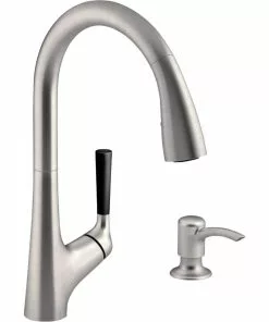 Kohler Malleco Single Handle Lever Pull-Down Kitchen Faucet, Stainless