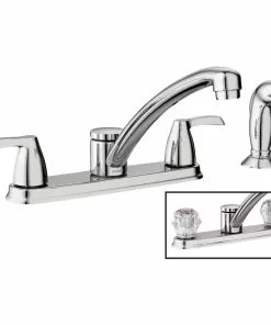 Moen Adler Dual Handle Lever (or Knob) Kitchen Faucet With Side Spray, Chrome