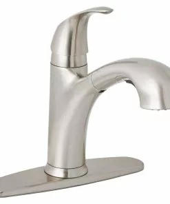 Home Impressions Single Handle Lever Pull-Out Kitchen Faucet, Brushed Nickel