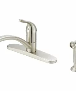 Home Impressions Single Handle Lever Kitchen Faucet With Side Spray, Brushed Nickel