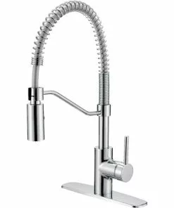 Home Impressions Single Handle Lever Commercial Pull-Down Kitchen Faucet, Chrome