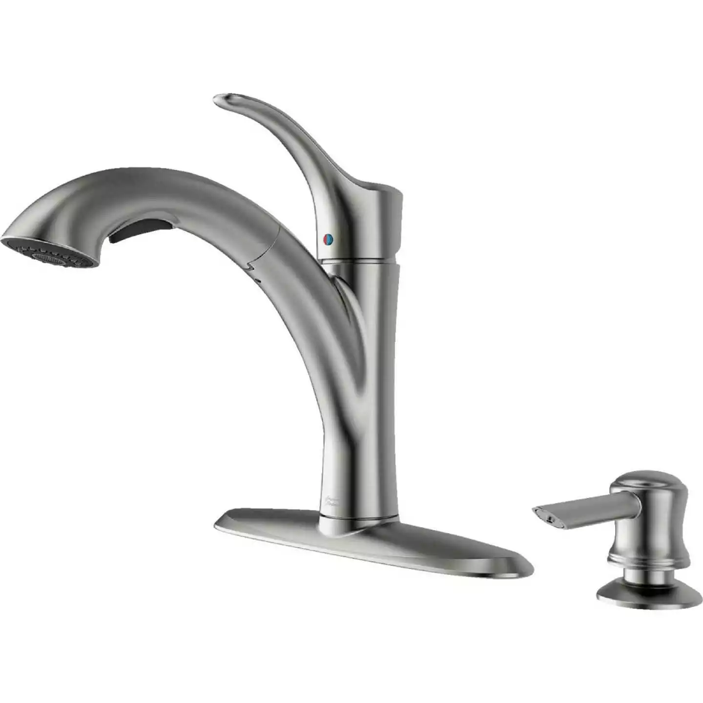 American Standard Mesa Single Handle Lever Pull-Down Kitchen Faucet With Soap Dispenser, Stainless Steel - Image 2