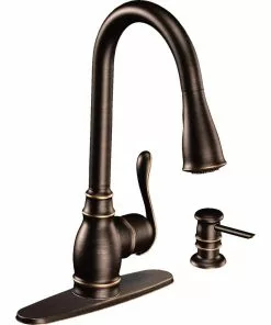 Moen Anabelle Single Handle Pull-Down Kitchen Faucet, Mediterranean Bronze