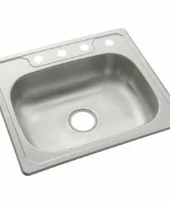 Sterling Middleton Single Bowl 25 In. X 22 In. X 6 In. Deep Stainless Steel Top Mount Kitchen Sink