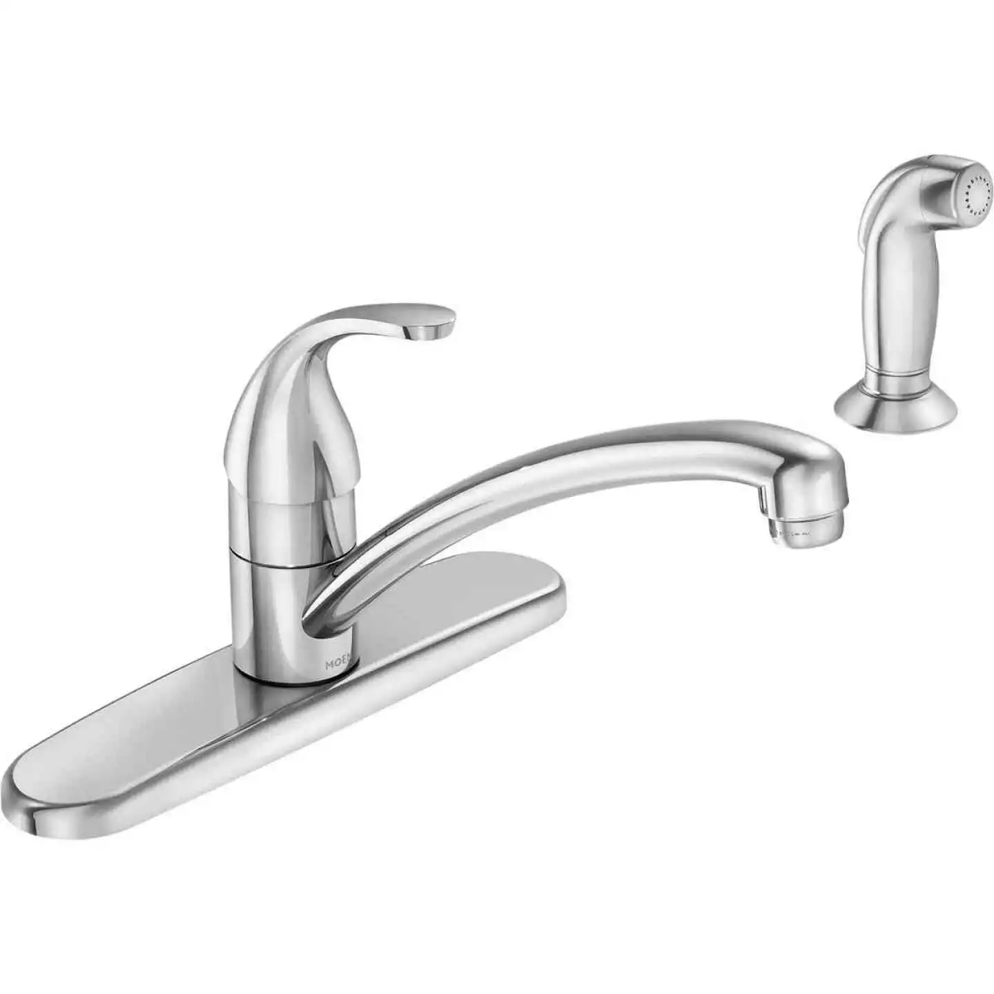 Moen Adler Single Handle Lever Kitchen Faucet With Side Spray, Chrome
