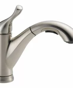 Delta Grant Single Handle Lever Pull-Out Kitchen Faucet, Stainless