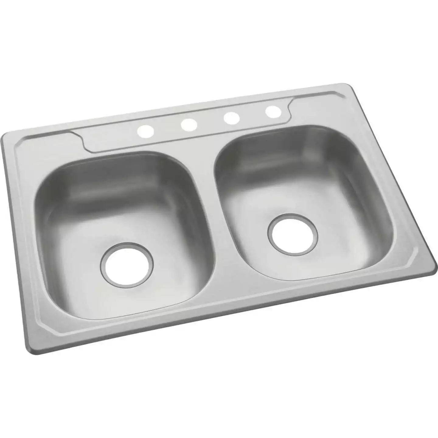 Sterling Middleton Double Bowl 33 In. X 22 In. X 6 In. Deep Stainless Steel Top Mount Kitchen Sink