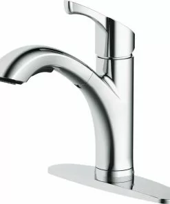 Home Impressions Single Handle Lever Pull-Out Kitchen Faucet, Polished Chrome