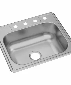 Elkay Dayton Single Bowl 25 In. X 22 In. X 8-1/16 In. Deep Stainless Steel Kitchen Sink