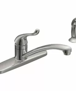 Moen Adler Single Handle Lever Kitchen Faucet With Side Spray, Chrome