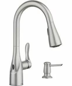 Moen Arlo Single Handle Lever Pulldown Kitchen Faucet With Touchless Activation Sensor, Stainless