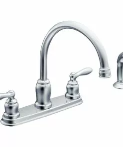 Moen Caldwell Dual Handle Lever Kitchen Faucet With Side Spray, Chrome