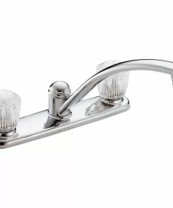 Delta Classic Series Dual Handle Knob Kitchen Faucet, Chrome