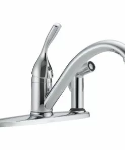 Delta Classic Series Single Handle Lever Kitchen Faucet With Side Spray, Chrome