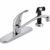 Peerless Single Handle Lever Kitchen Faucet With Black Side Spray, Chrome
