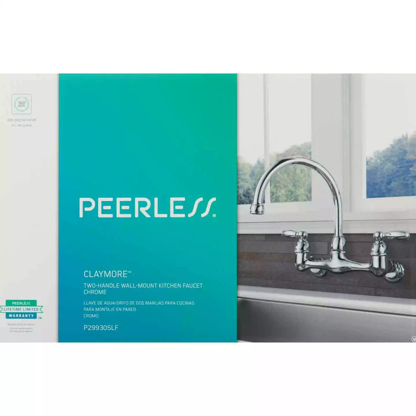 Peerless Claymore 2 Handle Wall Mount Kitchen Faucet - Billede 3
