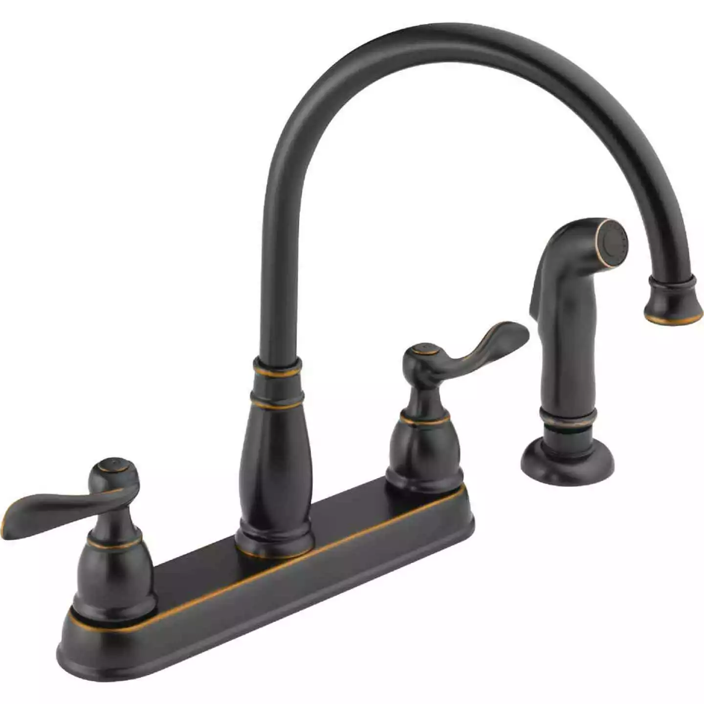 Delta Windemere Dual Handle Lever Kitchen Faucet With Side Spray, Oil-Rubbed Bronze