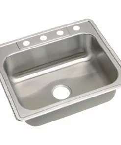 Elkay Single Bowl 25 In. X 22 In. X 8 In. Deep Stainless Steel Kitchen Sink