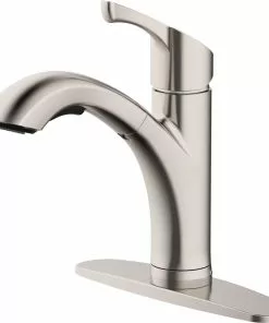 Home Impressions Single Handle Lever Pull-Out Kitchen Faucet, Brushed Nickel