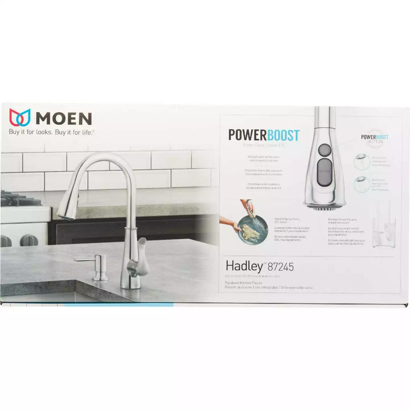 Moen Hadley Single Handle Pull-Down Kitchen Faucet, Chrome - Image 3