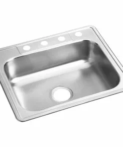 Elkay Dayton Single Bowl 25 In. X 22 In. X 6-9/16 In. Deep Stainless Steel Kitchen Sink