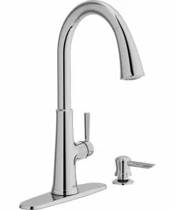 American Standard Maven Single Handle Lever Pull-Down Kitchen Faucet With Soap Dispenser, Chrome