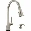 Delta Corwin Single Handle Pull-Down Kitchen Faucet With Soap Dispenser, Stainless