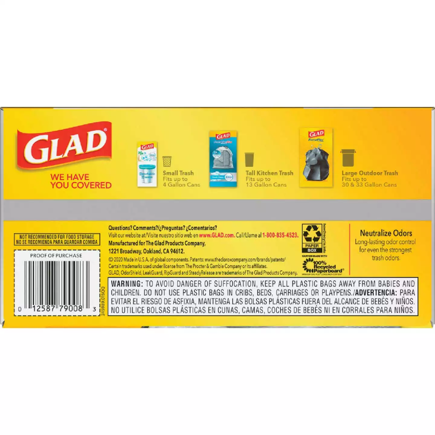 Glad® Glad ForceFlex Plus 13 Gal. Tall Kitchen White Trash Bag (40-Count) - Billede 5