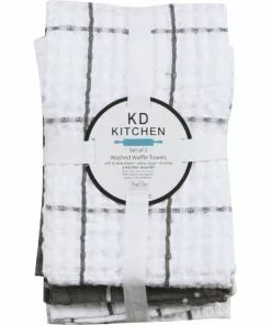 Kay Dee Designs Graphite Waffle Kitchen Towel (3-Pack)