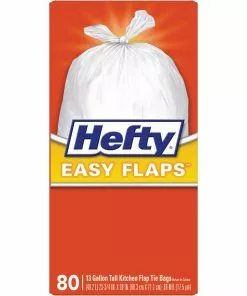 Hefty® Hefty Easy Flaps 13 Gal. Tall Kitchen White Trash Bag (80-Count)
