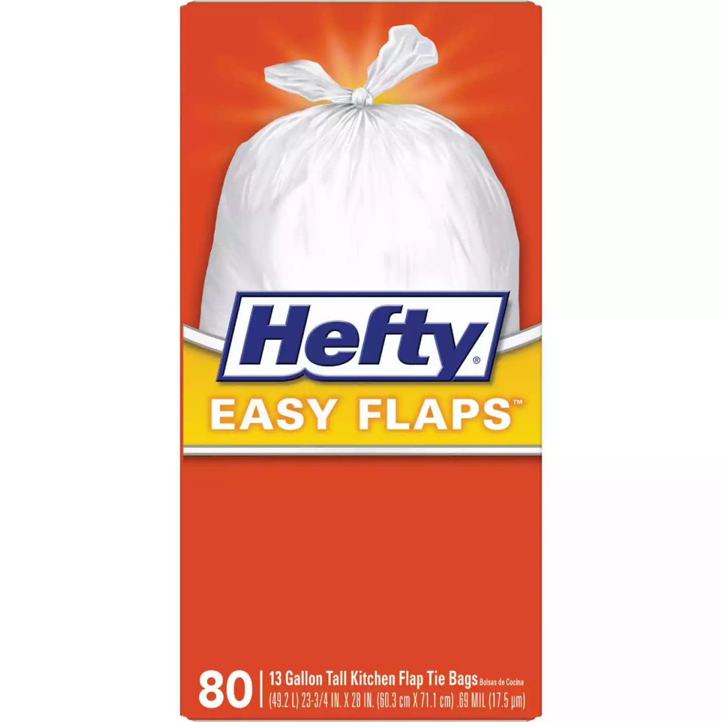 Hefty® Hefty Easy Flaps 13 Gal. Tall Kitchen White Trash Bag (80-Count)