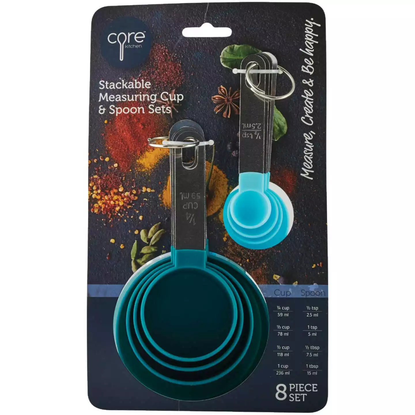 Core Kitchen Measuring Cup & Spoon Set (8-Piece) - Image 2