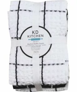 Kay Dee Designs Onyx Waffle Kitchen Towel (3-Pack)