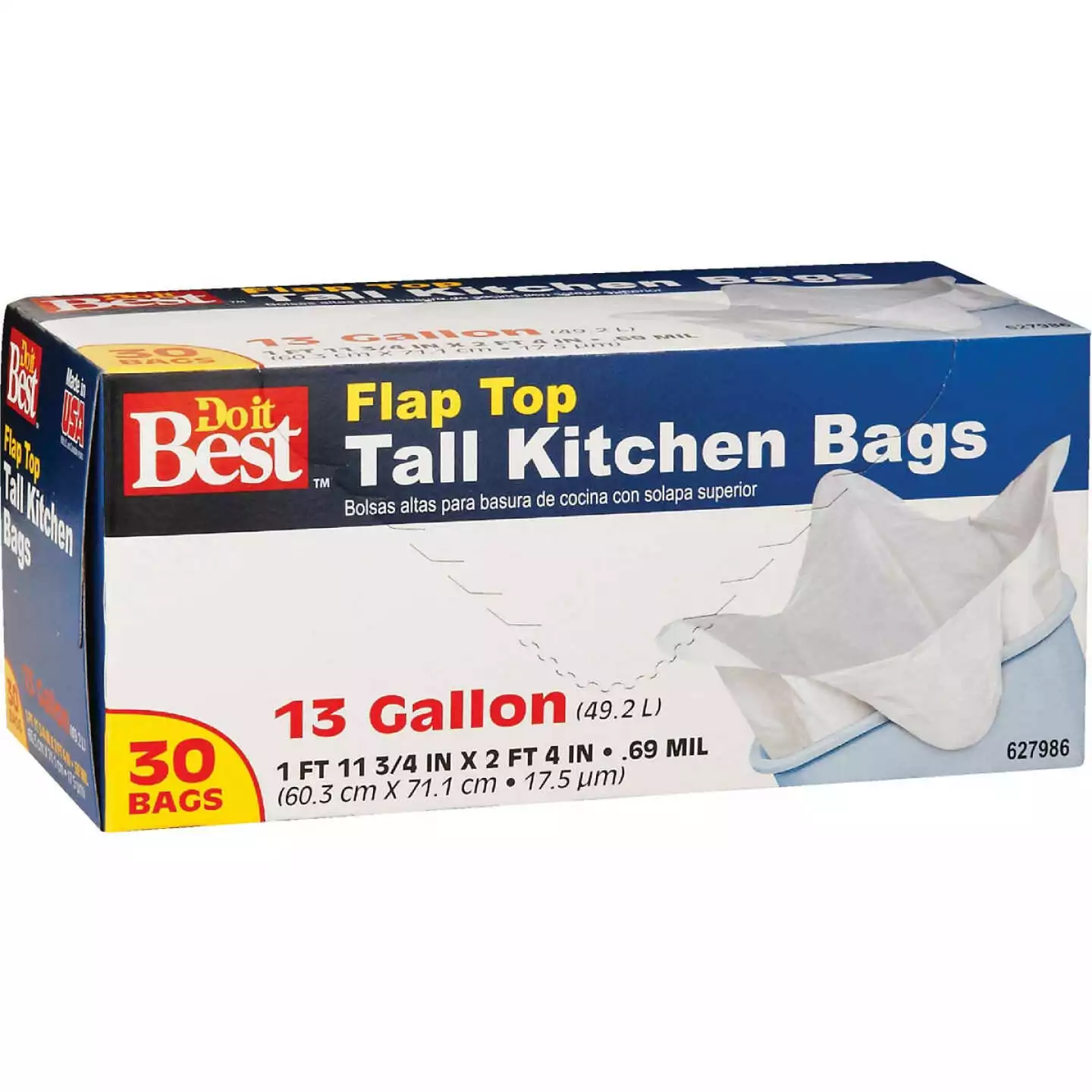 Do It Best 13 Gal. Tall Kitchen White Trash Bag (30-Count)