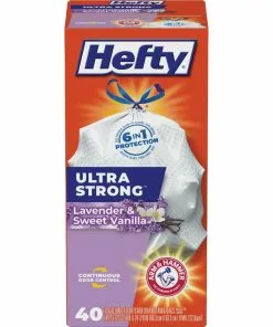 Hefty® Hefty Ultra Strong 13 Gal. Lavender & Vanilla Tall Kitchen White Trash Bag (40-Count)